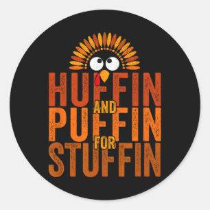 Thanksgiving Run Turkey Trot - Hijgen en Puffen F Ronde Sticker