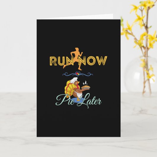 Thanksgiving Runners - Ren nu, taart later Kaart (Gele Bloem)