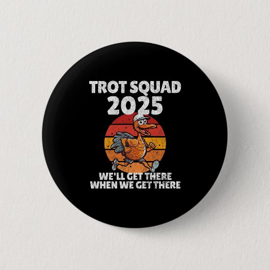 Thanksgiving Running Turkey Trot Squad 2025, Trot Ronde Button 5,7 Cm (Voorkant)