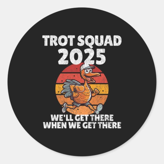 Thanksgiving Running Turkey Trot Squad 2025, Trot Ronde Sticker (Voorkant)