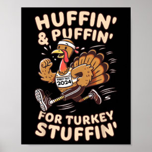 Thanksgiving Running Turkije Trot 2024 Grappig Poster