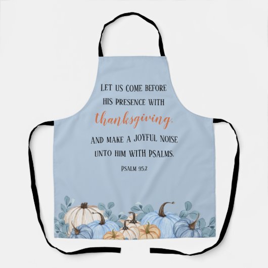 Thanksgiving - Rustic Blue Scripting Schort (Voorkant)