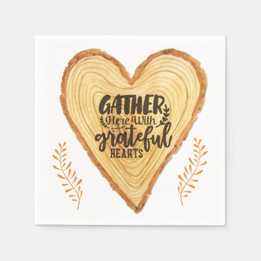 Thanksgiving Rustic Elegant Grateful Hearts Servet (Voorkant)