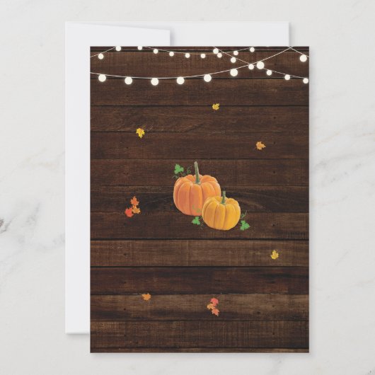 Thanksgiving Rustic Jar Wood Pumpkin Leaf Invite Kaart (Achterkant)