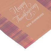 Thanksgiving Rustic Pattern Roze Retro Korte Tafelloper (Hoek)