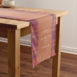 Thanksgiving Rustic Pattern Roze Retro Korte Tafelloper