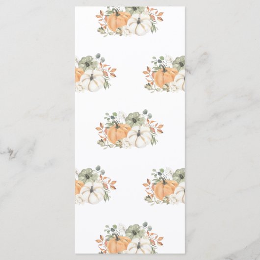 Thanksgiving Rustic Pumpkin Menu (Achterkant)