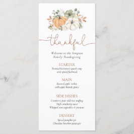 Thanksgiving Rustic Pumpkin Menu