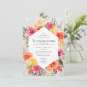 Thanksgiving Rustic Waterverf Floral Bouquet Kaart (Staand voorkant)
