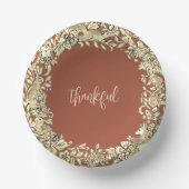 Thanksgiving Rustic Woodland Animal Herfst Copper Papieren Kommen (Voorkant)