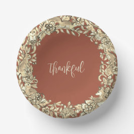 Thanksgiving Rustic Woodland Animal Herfst Copper Papieren Kommen
