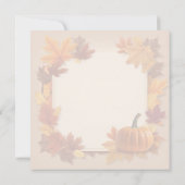 Thanksgiving rustiek diner met pompoen en bladeren save the date (Achterkant)