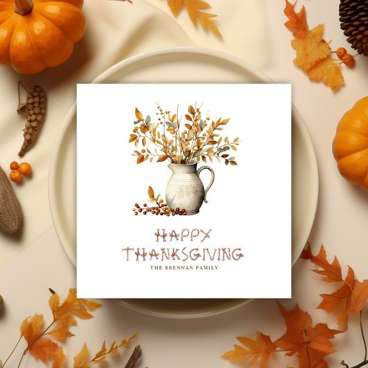 Thanksgiving Rustieke Friendsgiving Diner Herfst Servet