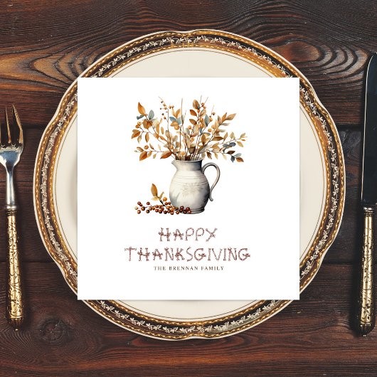 Thanksgiving Rustieke Friendsgiving Diner Herfst Servet