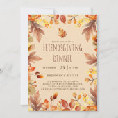 Thanksgiving Rustieke Herfst Friendsgiving Diner Kaart (Voorkant)