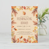 Thanksgiving Rustieke Herfst Friendsgiving Diner Kaart (Staand voorkant)