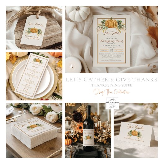 Thanksgiving rustieke Herfst pompoen Cadeaulabel