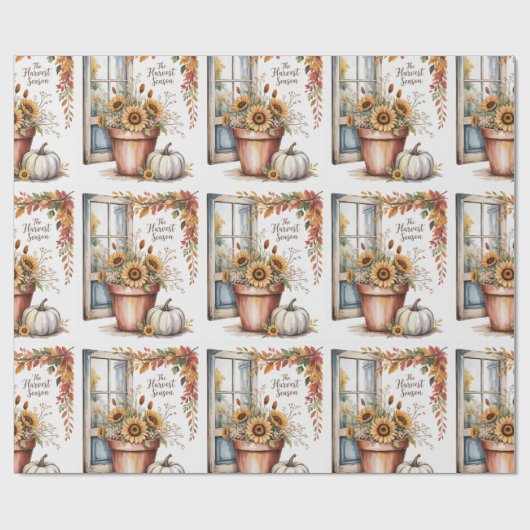 Thanksgiving, rustieke land Thanksgiving, Herfst, Cadeaupapier (Vlak)