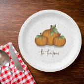 Thanksgiving rustieke pompoen gepersonaliseerd papieren bordje