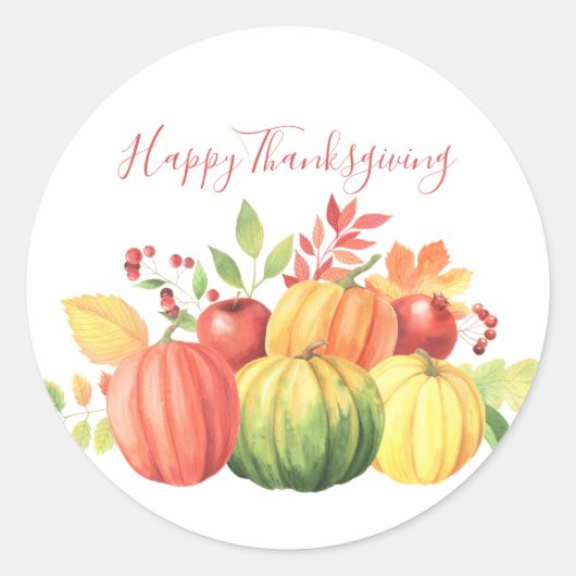 Thanksgiving rustieke pompoen Sticker (Voorkant)