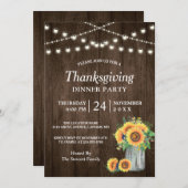 Thanksgiving Rustige zonnebloemplichten Kaart (Voorkant / Achterkant)