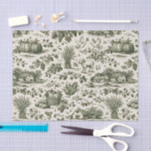 Thanksgiving Sage Green Harvest Toile Tissuepapier (Craft)