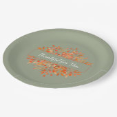 Thanksgiving Sage Green Herfst Foliage  Papieren Bordje (Gekanteld)