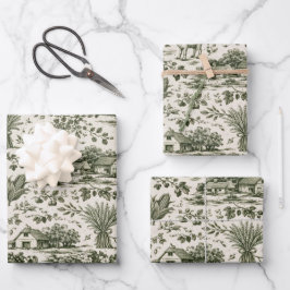 Thanksgiving Salie Groene Oogst Toile Inpakpapier Vel