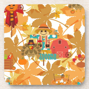 Thanksgiving scarecrow drankjes onderzetter