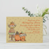 Thanksgiving Scarecrow, pompoenen Kaart (Staand voorkant)