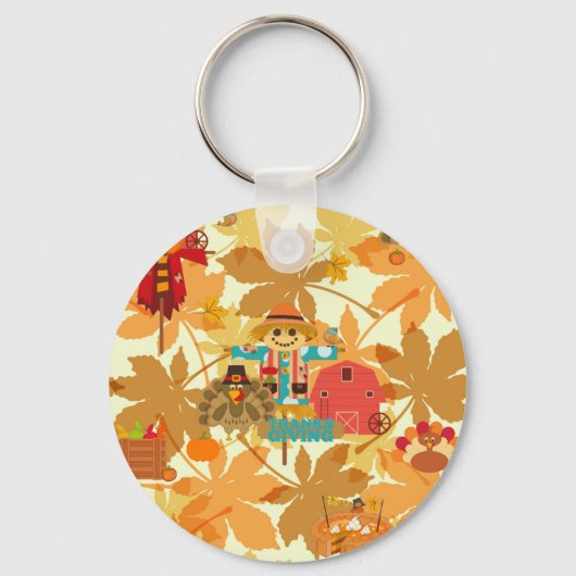 Thanksgiving scarecrow sleutelhanger (Voorkant)