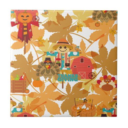 Thanksgiving scarecrow tegeltje (Voorkant)