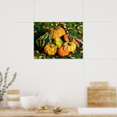 Thanksgiving Scene met pomkins-Corn-Gourds Poster (Keuken)