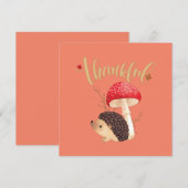 Thanksgiving Schattige Kawaii Hedgehog Bedankkaart (Voorkant / Achterkant)