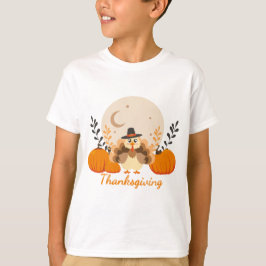 Thanksgiving Schattigee Herfst Turkije Sinaasappel T-shirt