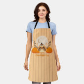 Thanksgiving Schattigee Oranje Turkije Pompoen Schort (Gedragen)