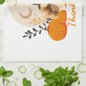 Thanksgiving Schattigee Oranje Turkije Pompoen Theedoek (Gevouwen)