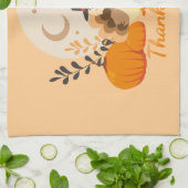 Thanksgiving Schattigee Oranje Turkije Pompoen Theedoek (Gevouwen)