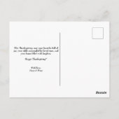 Thanksgiving Schattigee Turkije Pompoen Maan Briefkaart (Achterkant)