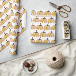 Thanksgiving Schattigee Waterverf Pompoen Cadeaupapier