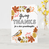 Thanksgiving - Schot voor kleindochter - Aangepast Kaart (Gele Bloem)