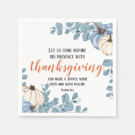 Thanksgiving Schrift Blauwe pompoen hoeken Servet