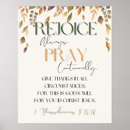 Thanksgiving Schrift Muur Art-1 Thessaloniërs 5 Poster