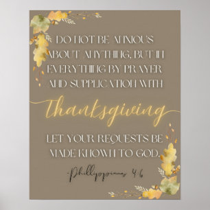 Thanksgiving Schrift Wall Art-Phillippians 4:6 Poster
