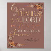 Thanksgiving Schrift Wand Art-1 Psalm 136:1 Poster (Voorkant)