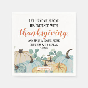Thanksgiving Schrift Waterverf Pompoen Familie Servet