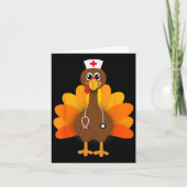 Thanksgiving Schrob Topjes Vrouw Turkije verpleegd Kaart (Voorkant)