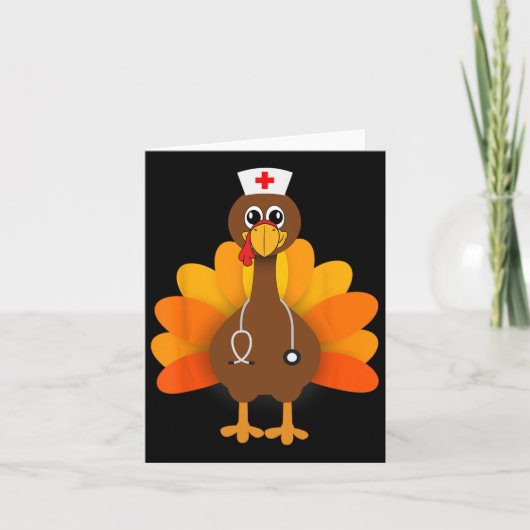 Thanksgiving Schrob Topjes Vrouw Turkije verpleegd Kaart (Voorkant)