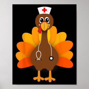 Thanksgiving Schrob Topjes Vrouw Turkije verpleegd Poster