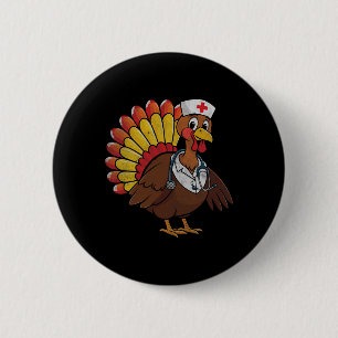 Thanksgiving Schrob Topjes Vrouw Turkije verpleegd Ronde Button 5,7 Cm